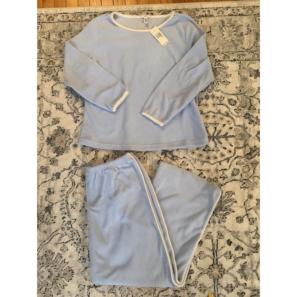 NEW Y2K Women's Tommy Hilfiger pajama Set Fleece - Jogger & Sweatshirt XL - RARE